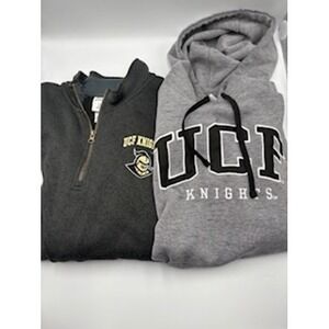 Champion UCF Knights Hoodie and Quarter Zip Grey Charcoal Bundle NCAA Large